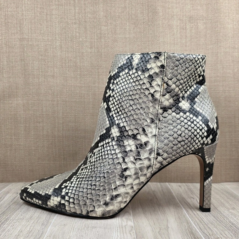 Banana Republic Snake Print Leather Stiletto Side Zip Ankle Boots Womens  10M - Picture 5 of 12